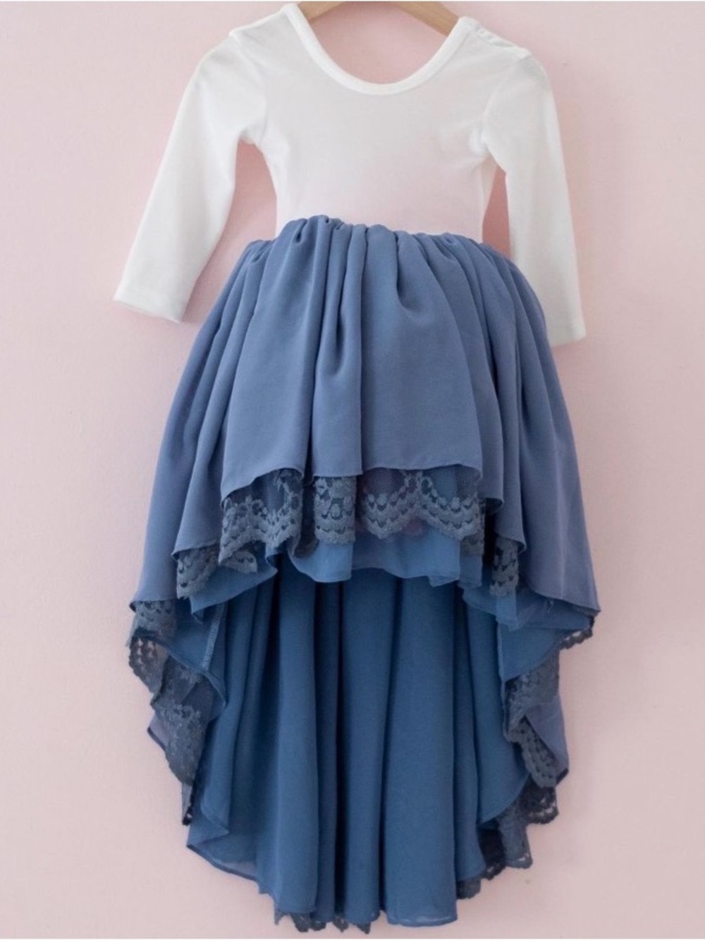 Pleiades Slate Blue High-Low Dress Sz 6